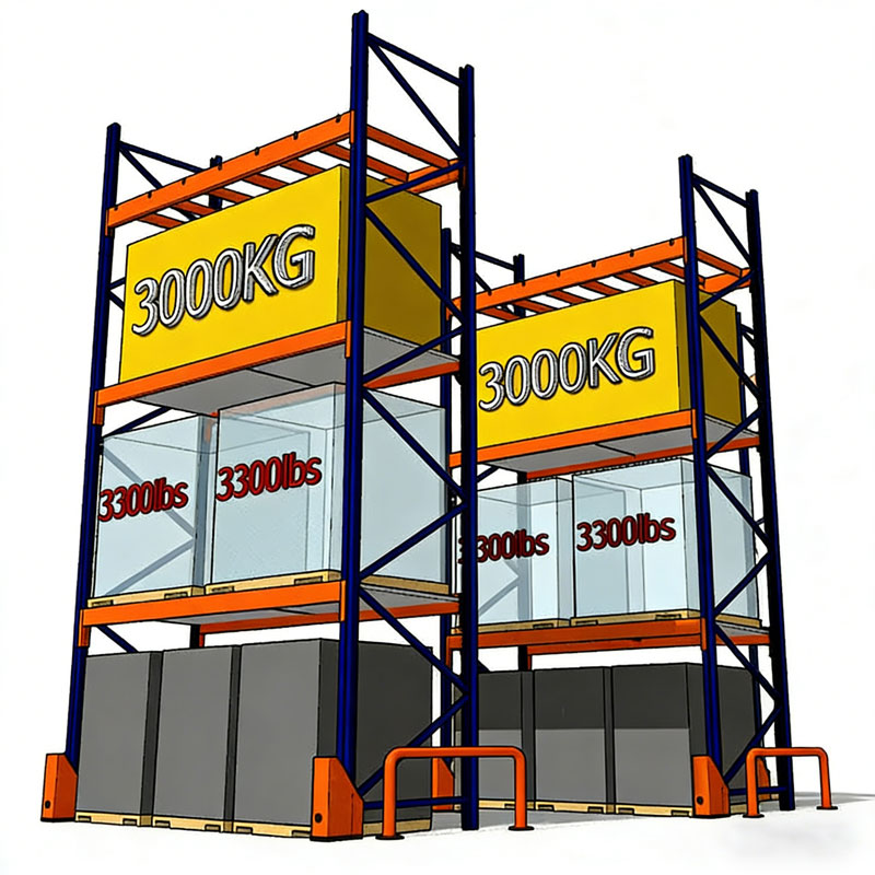 500 to 3000KG Per Levles Warehouse Heavy Duty Pallet Racking Selective Storage Shelf System for Factory Industrial