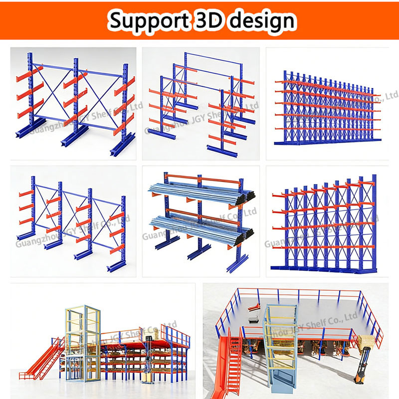 OEM Adjustable Corrosion Protection Steel Storage Shelf Custom Warehouse Heavy Duty Cantilever Rack System