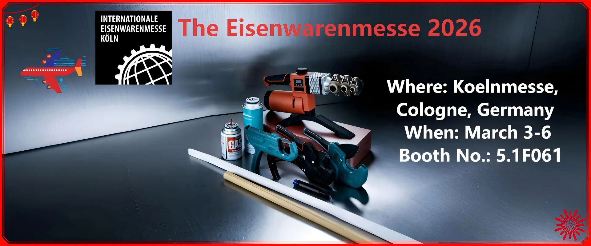 Jiacheng Tools at Eisenwarenmesse 2026 - pipe cutters and PPR pipe welding machines