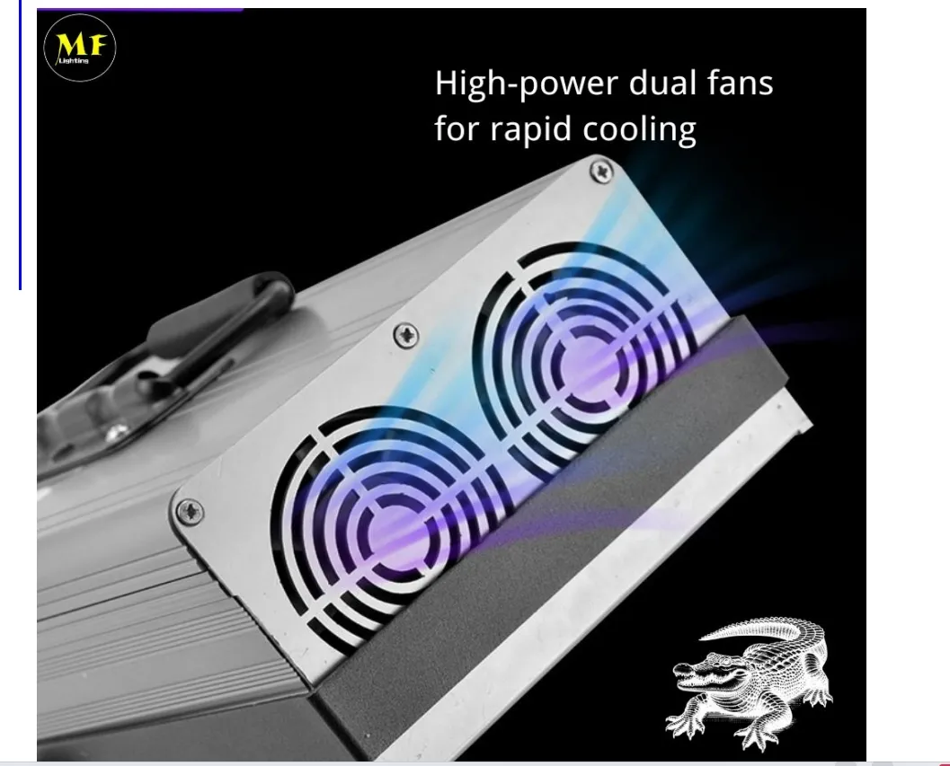 Sistema de enfriamiento de doble ventilador de la lámpara UV LED