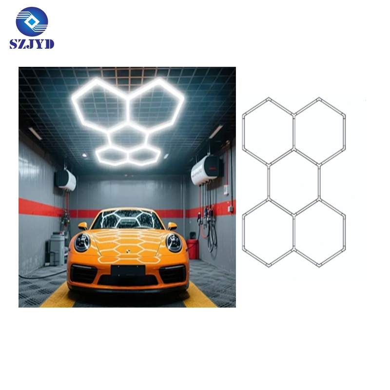 Iluminación de Oficina LED Hexagonal de Alta Calidad 420W 100lm/W Kit de Luz de Marco de PC para Garajes Eficientes en Energía
