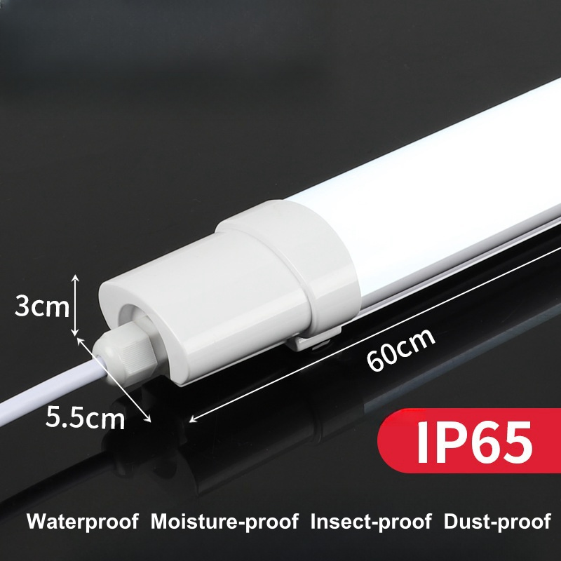 Luz de Fixture LED Tri-Proof Industrial Exterior 120cm 4FT 40W para Iluminación de Taller, Estacionamiento/Túnel