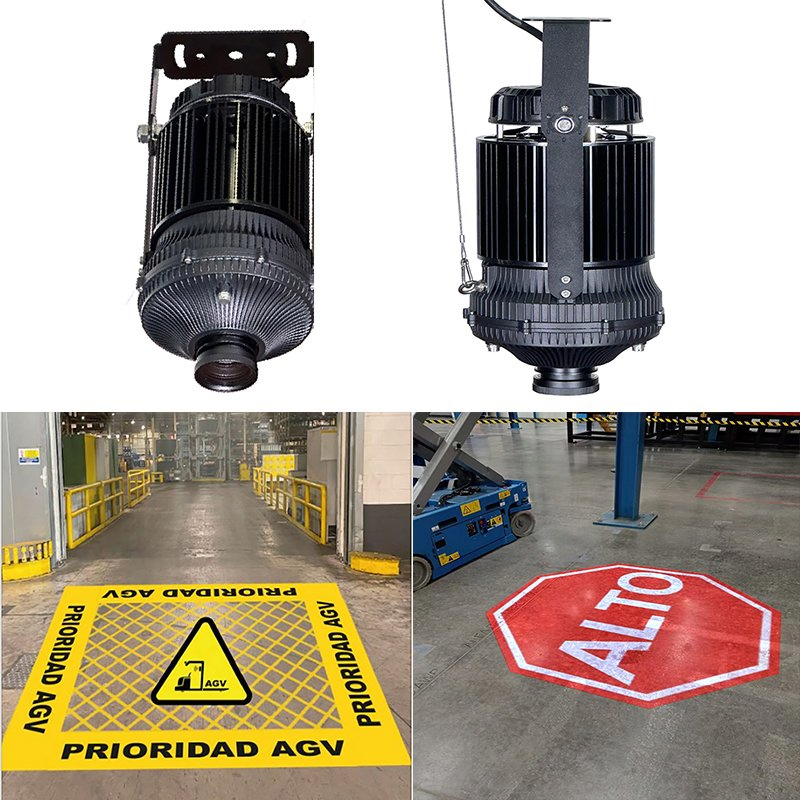 Proyector de Advertencia Virtual LED 320W para Uso en Almacén y Taller