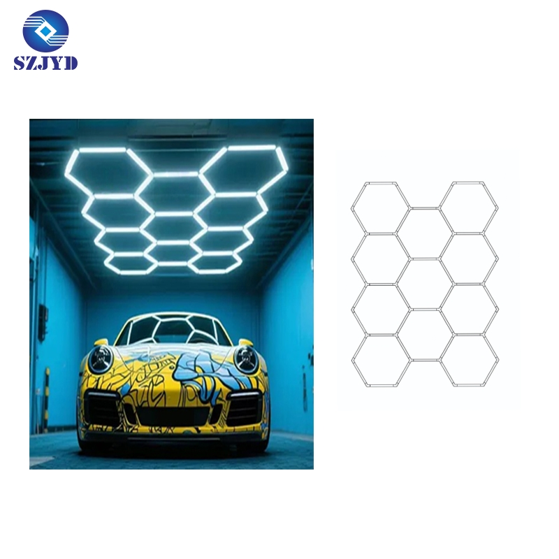Iluminación de Oficina LED Hexagonal de Alta Calidad 420W 100lm/W Kit de Luz de Marco de PC para Garajes Eficientes en Energía