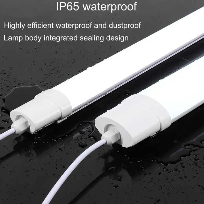 Luz de Fixture LED Tri-Proof Industrial Exterior 120cm 4FT 40W para Iluminación de Taller, Estacionamiento/Túnel