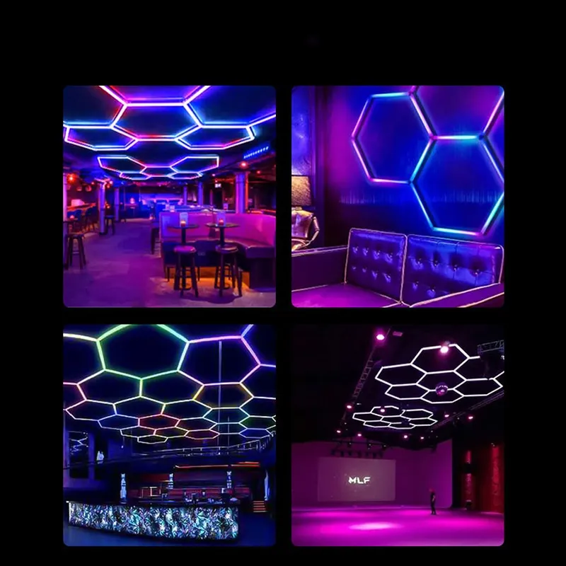 Iluminación hexagonal LED eficiente en energía para talleres de automóviles, salas de equipos automotrices y espacios industriales