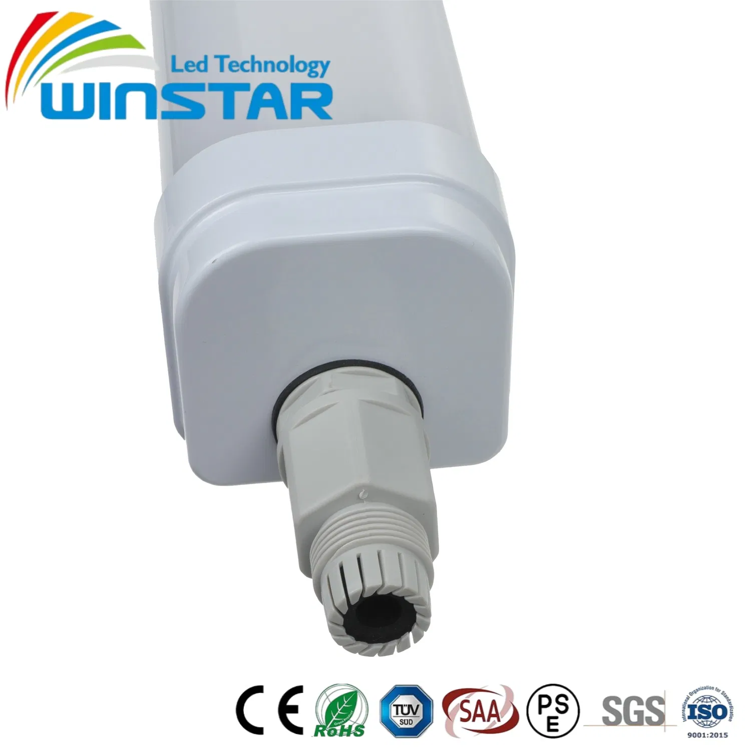 Luz LED Triproof Integrada Inteligente 130lm/W Batten EMC Enlazable CCT Interruptor de Potencia IP66 Lámpara a Prueba de Polvo Corrosión Iluminación Lineal Industrial Aparcamientos