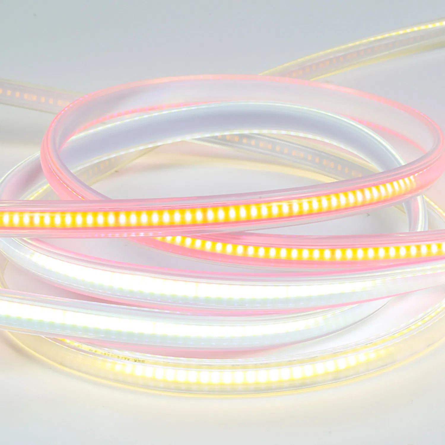 Venta al por mayor de fábrica de alta luminosidad 220V tira de luz LED COB flexible inalámbrica IP65 lámpara impermeable y duradera, ahorro de energía, iluminación decorativa para exteriores, CE RoHS