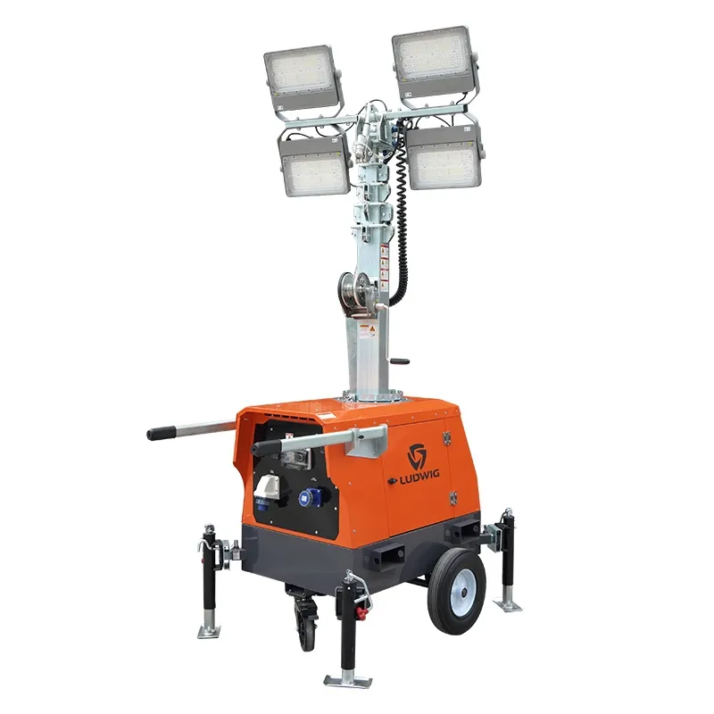 Fijaciones de iluminación móvil para emergencias en sitios de construcción al aire libre con potentes luces LED
