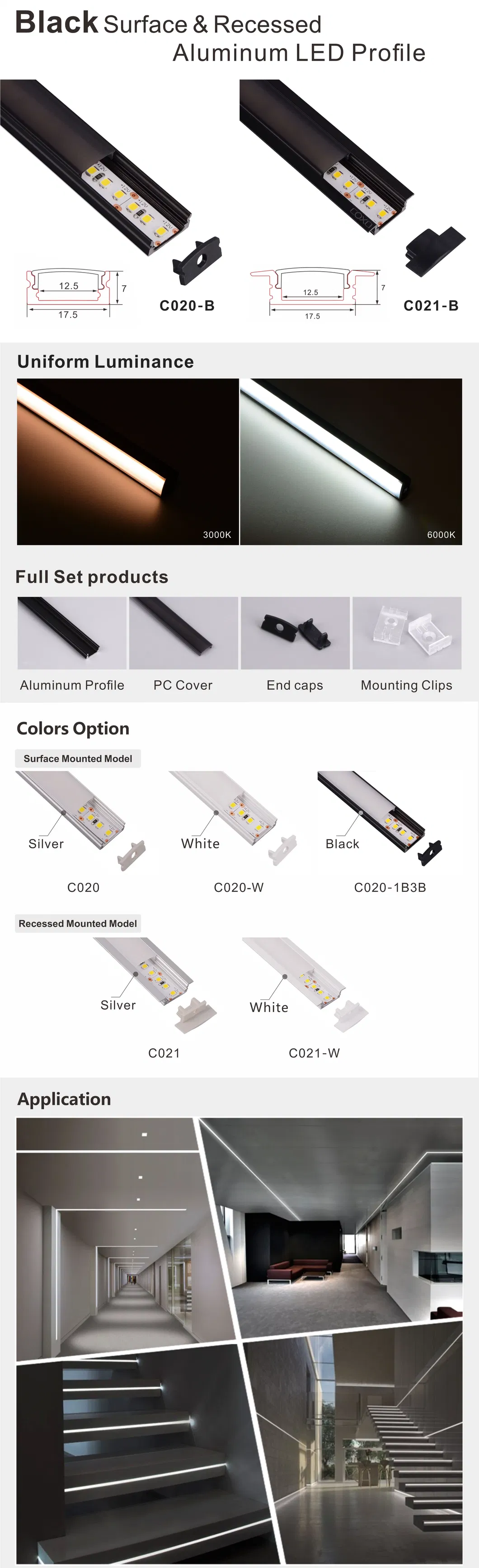 Iluminación lineal LED de perfil bajo de grado industrial - Alta fiabilidad para un diseño minimalista