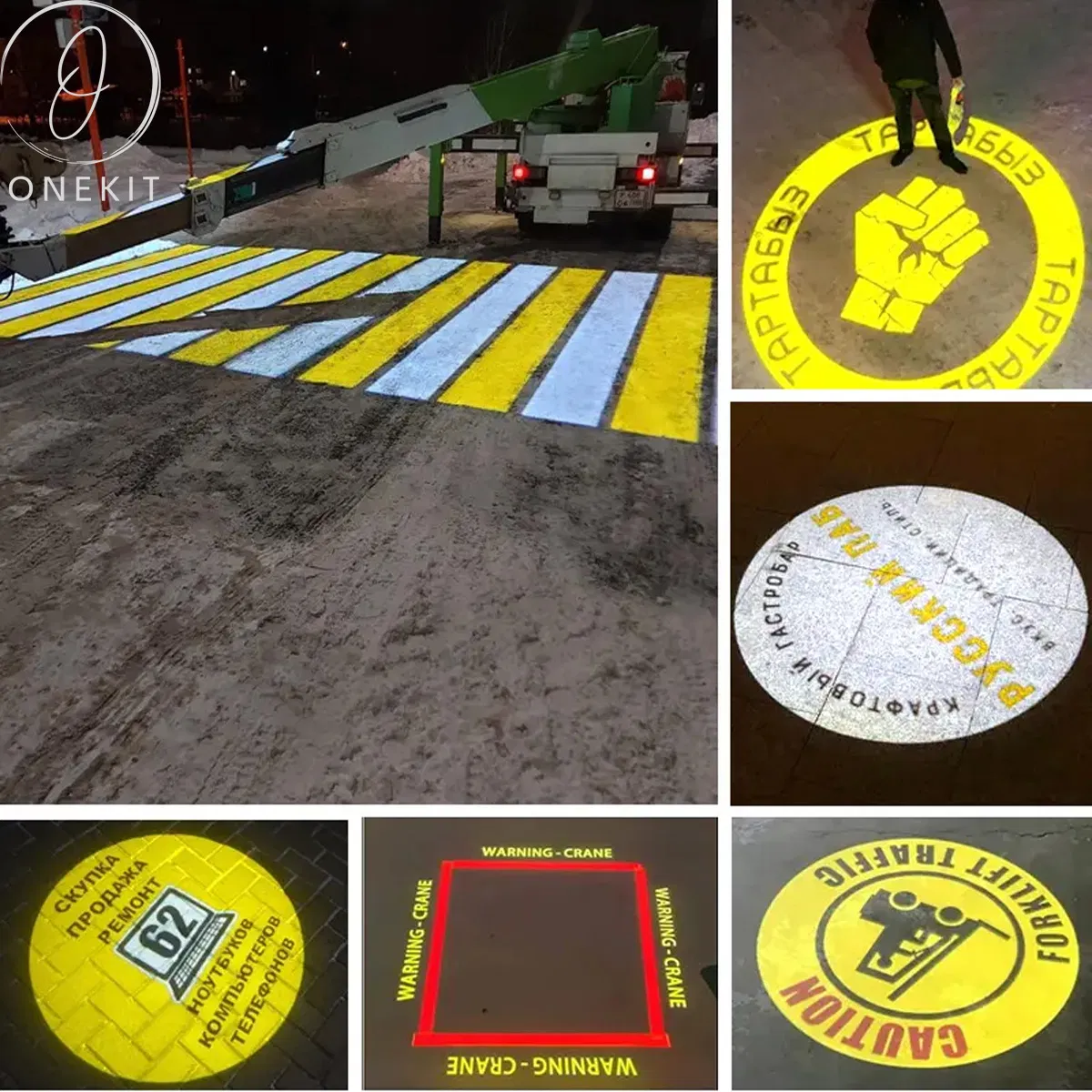 Señal de advertencia de seguridad proyector LED industrial de logotipo Gobo para almacén y taller