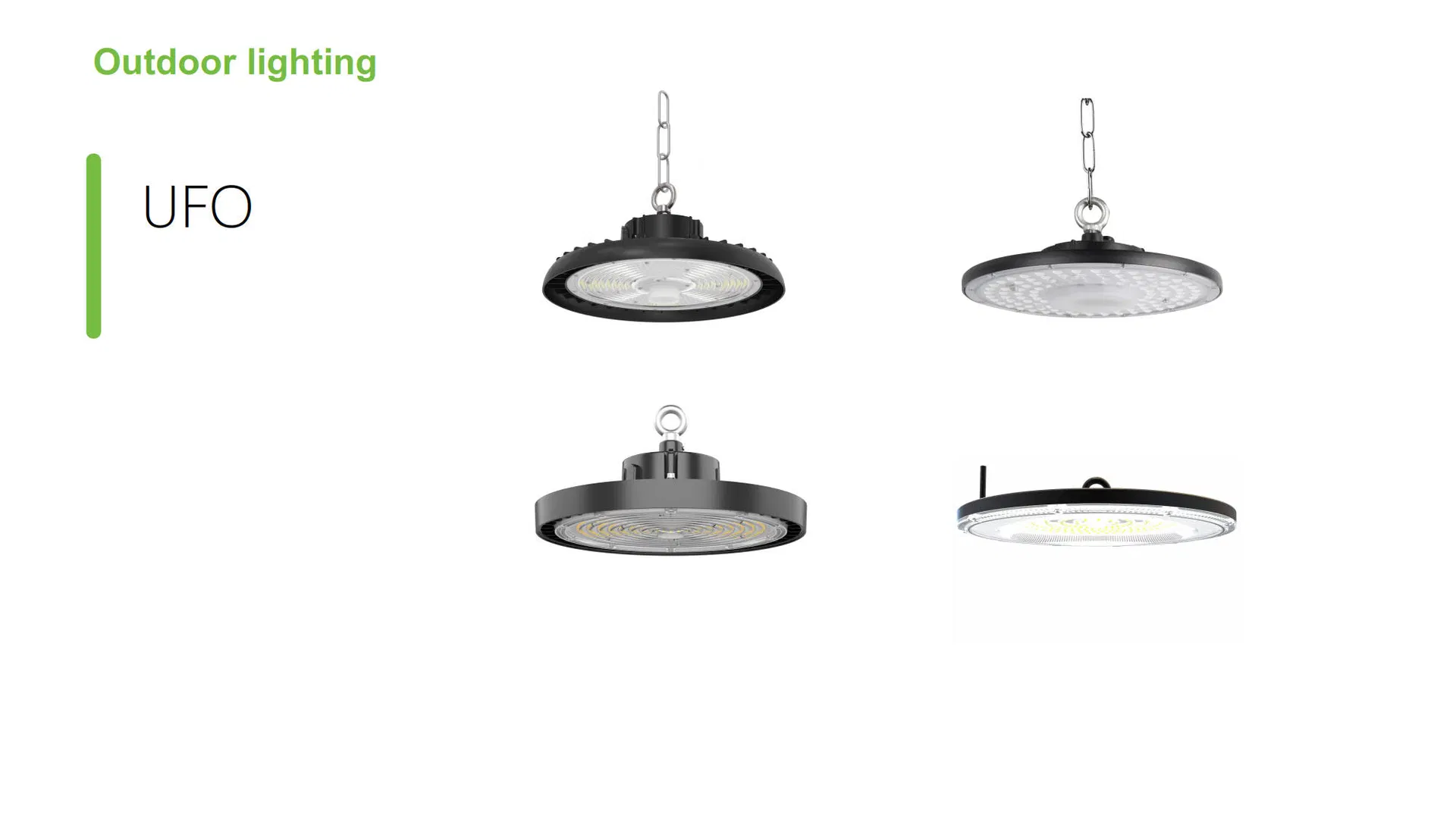 Luz LED UFO de alta bahía 100W-240W Iluminación exterior duradera con IP65 clasificación ideal para garaje, planta, taller y espacios comerciales