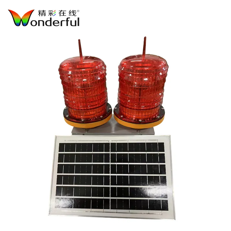 Luces de obstrucción de aviación LED solares industriales alimentadas por energía solar gratuita