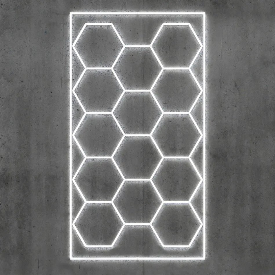 Luz de Techo LED Hexagonal de Ultra Delgado 2cm para Garajes de Bajo Perfil