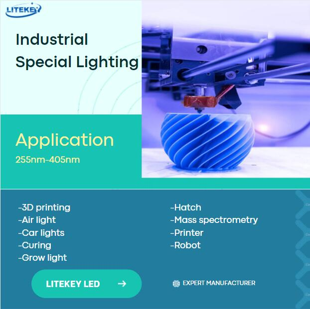 10W 6565 LED UV 365nm para Aplicación Industrial de Curado UV