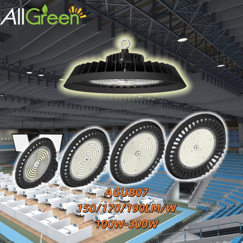 Iluminación Comercial e Industrial 100W 150W 200W Luz LED de Alta Bahía tipo UFO para Almacenes, Estadios y Garajes