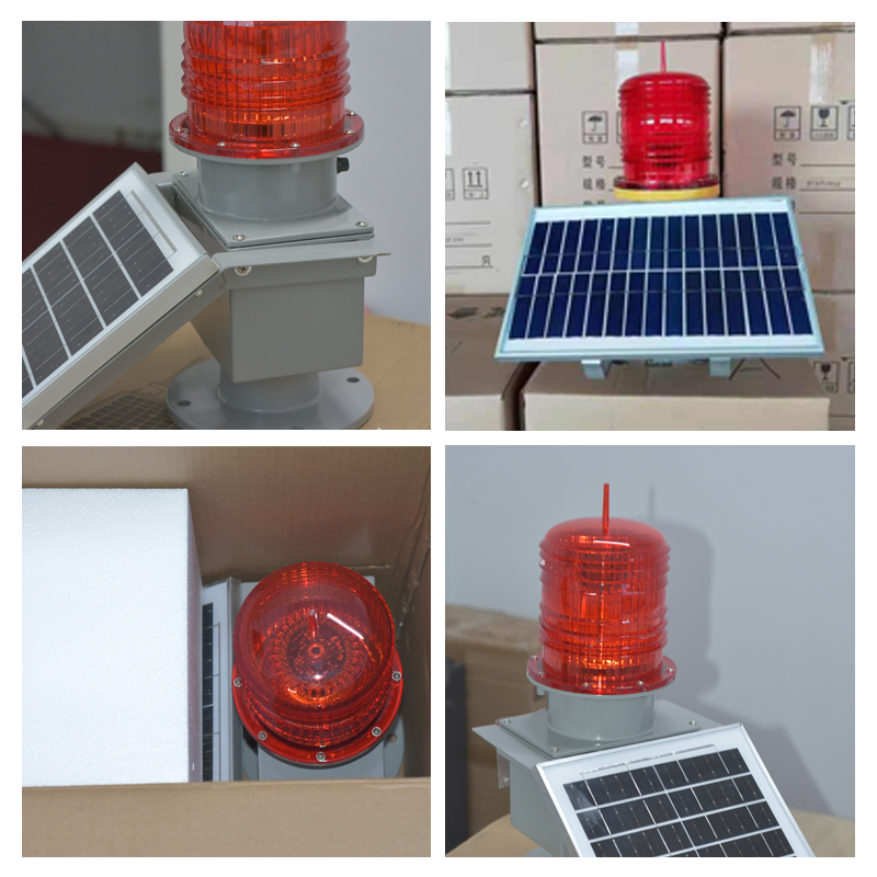 Luz de obstrucción solar para aviación de uso industrial para grúas torre en edificios altos