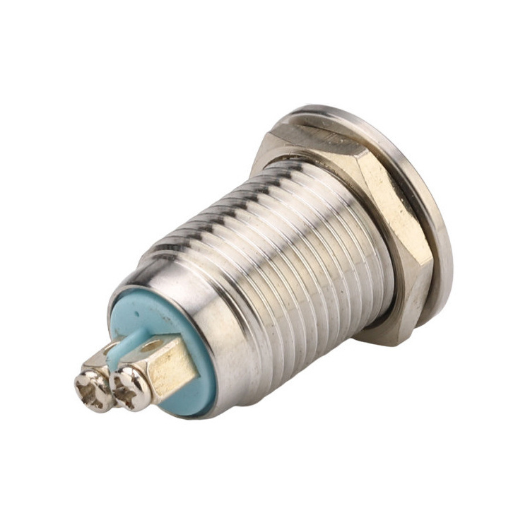 Alta Durabilidad 12mm Luz Indicadora LED de Cabeza Plana Metálica Impermeable para Maquinaria Industrial 48 Voltios
