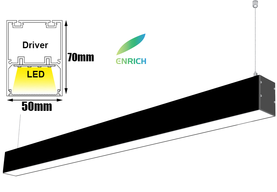 IP65 Sensor de microondas a prueba de agua luz lineal LED integrada triproof 110lm/W Iluminación lineal industrial tipo batten