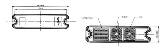 Dimensión del producto de tira LED de 1.2 metros
