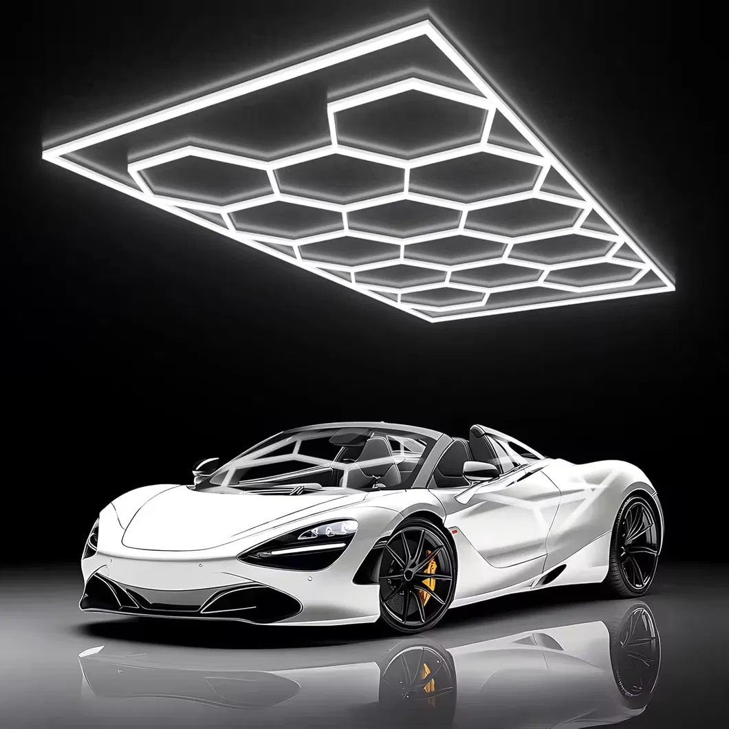 Iluminación hexagonal LED eficiente en energía para talleres de automóviles, salas de equipos automotrices y espacios industriales