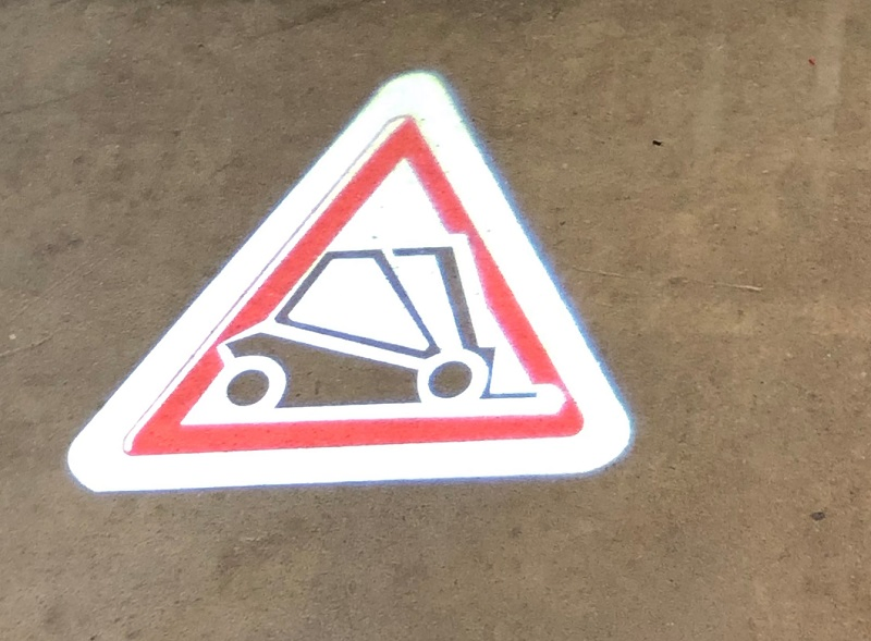 Señal de advertencia de seguridad para montacargas LED 100W Señales industriales Proyector Gobo
