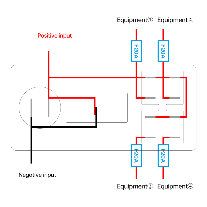 Sistema de Control de Interruptores de Banda Industrial 4 con Puertos de Carga USB Tipo C y USB A, Medidor de Voltaje LED para Coche, Barco, RV, Marino, Panel de Interruptores Marino Personalizado