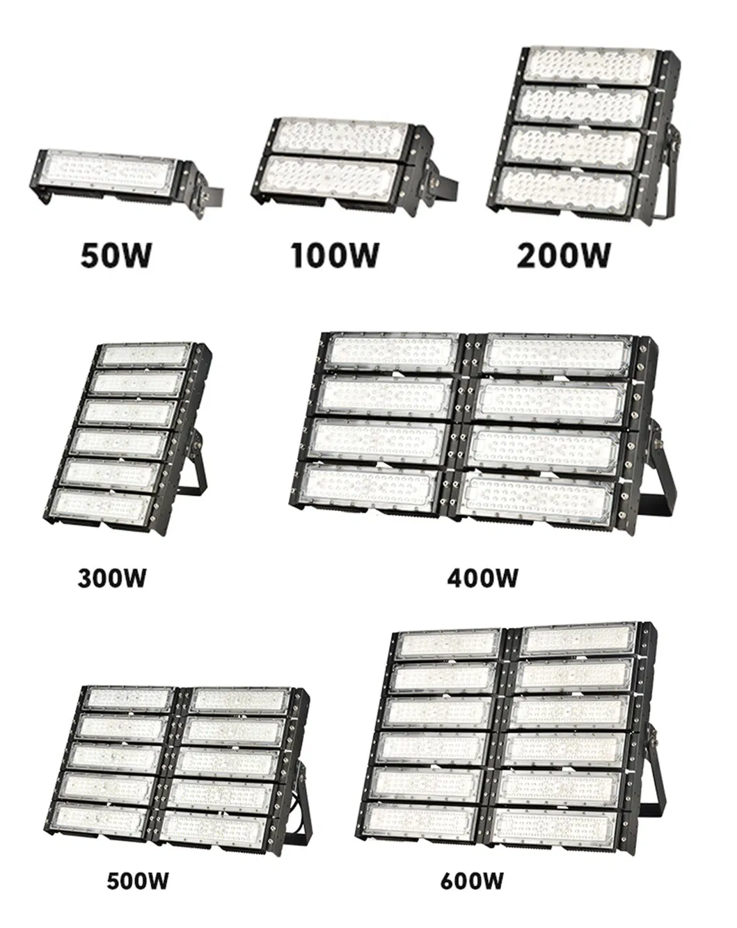 300W Luz de inundación LED industrial grande para exteriores para iluminación de talleres y construcción