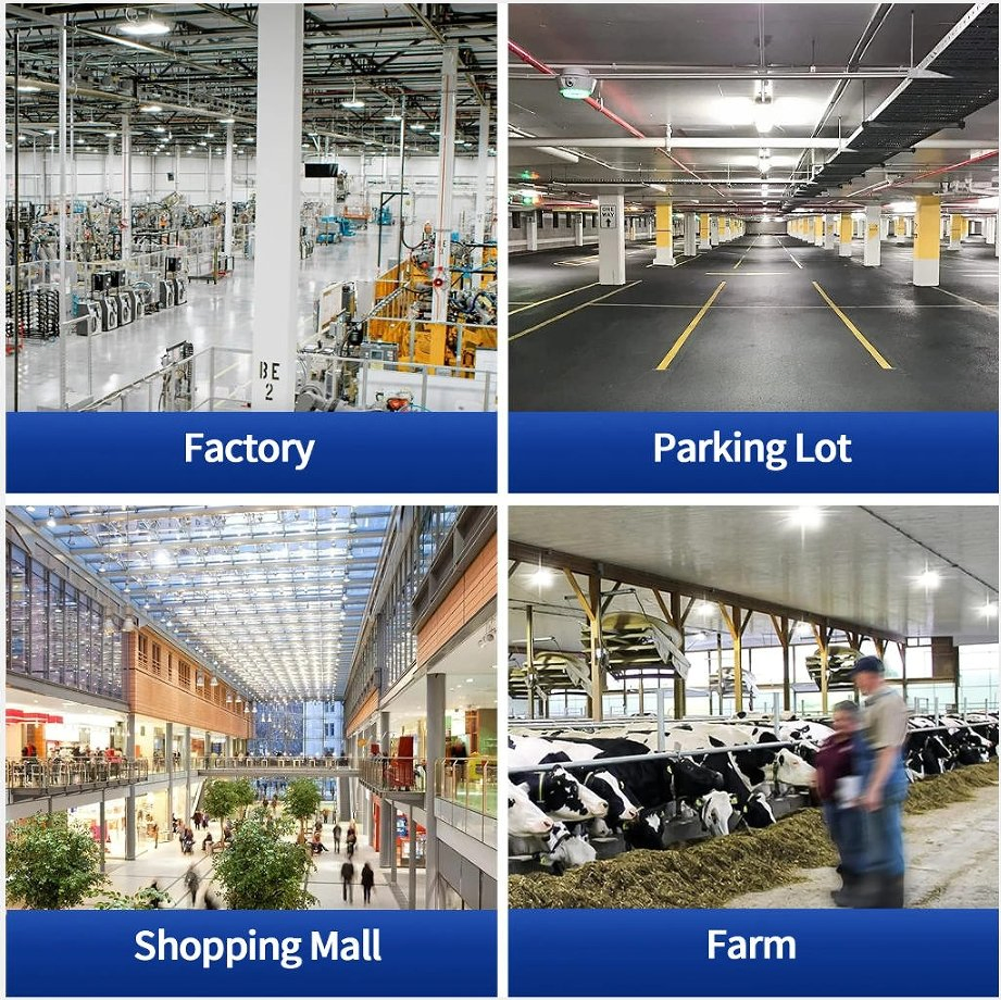 200W Luz de alta bahía moderna LED lámpara industrial de alta bahía fuente de luz de alta eficiencia para garaje, taller, supermercado y iluminación comercial interior