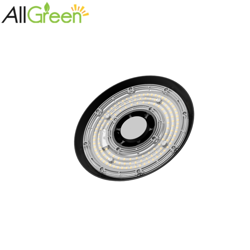 Ángulos de haz /CCT/Potencia seleccionable por interruptor DIP Iluminación comercial e industrial 100W 150W 200W IP66 Luz LED de alta bahía en forma de UFO redonda Taller de almacén LED de alta bahía