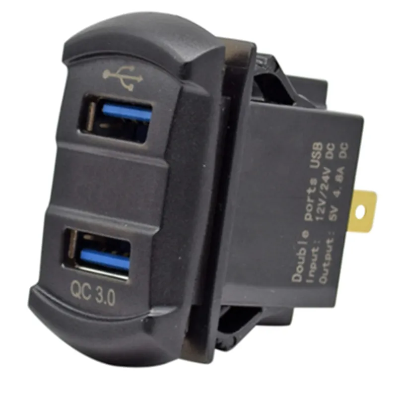 12V 4.2A Panel de Interruptor Rocker con Cargador USB Doble para Coche y Voltímetro LED