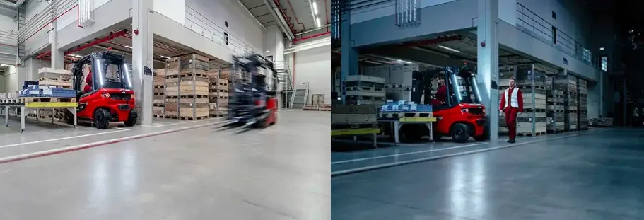 Luz de advertencia de seguridad LED para carretilla elevadora, perímetro frontal trasero de reversa blanca roja 1.2m luz trasera