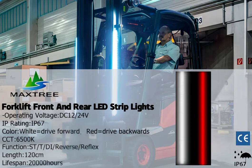 Industrial IP67 Impermeable 1.2m Luz de señal de giro LED roja y blanca para montacargas