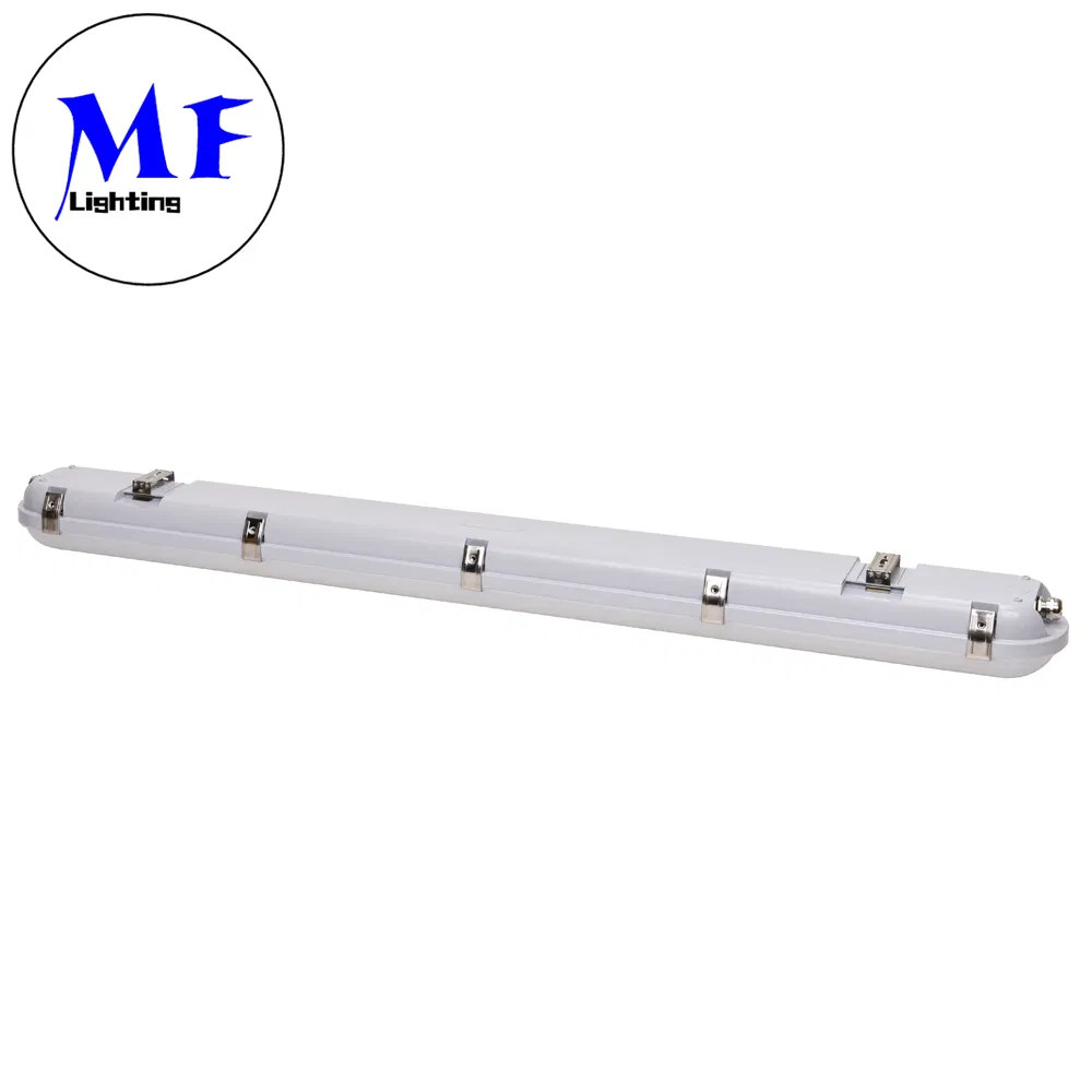 IP66 IP65 4FT 40W Iluminación de Estacionamiento Industrial Luz de Túnel LED Luz Tri Proof con Sensor de Movimiento y Kit de Respaldo de Emergencia para Almacén y Área Comercial