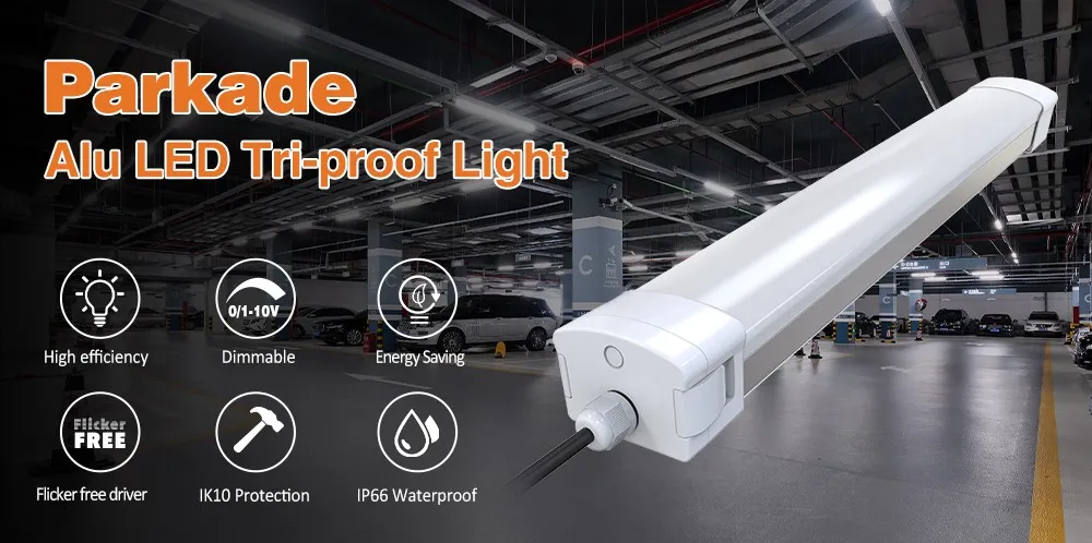 Luz Triproof IP66, Iluminación de Garaje, Luz Impermeable