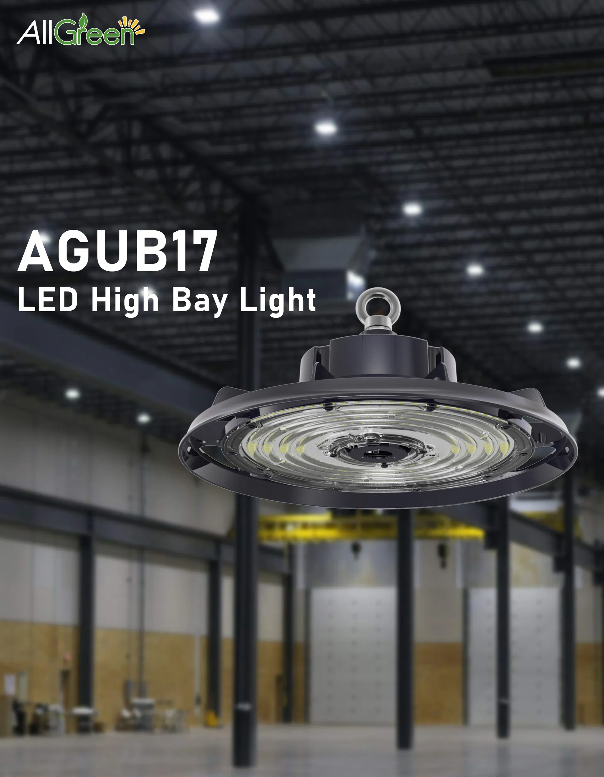 Detalle de estructura de disipación de calor campana LED industrial