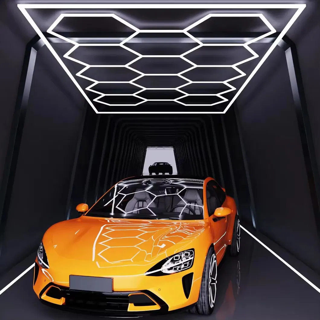 Iluminación hexagonal LED eficiente en energía para talleres de automóviles, salas de equipos automotrices y espacios industriales