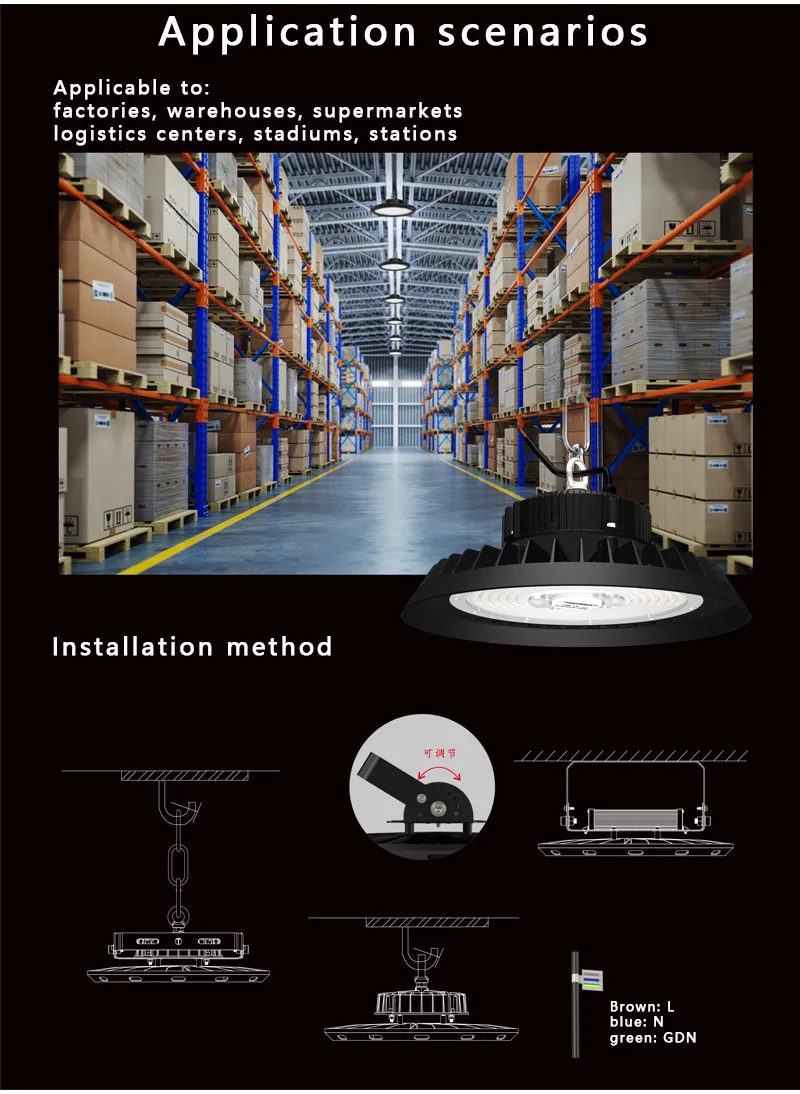Luz LED de alta bahía tipo UFO