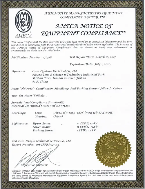 Certificado IP68