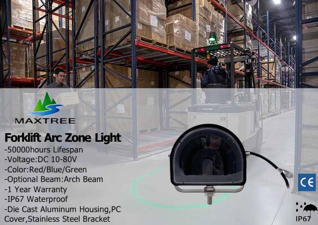 Lámpara de zona de arco LED para carretilla elevadora en instalaciones industriales a prueba de agua