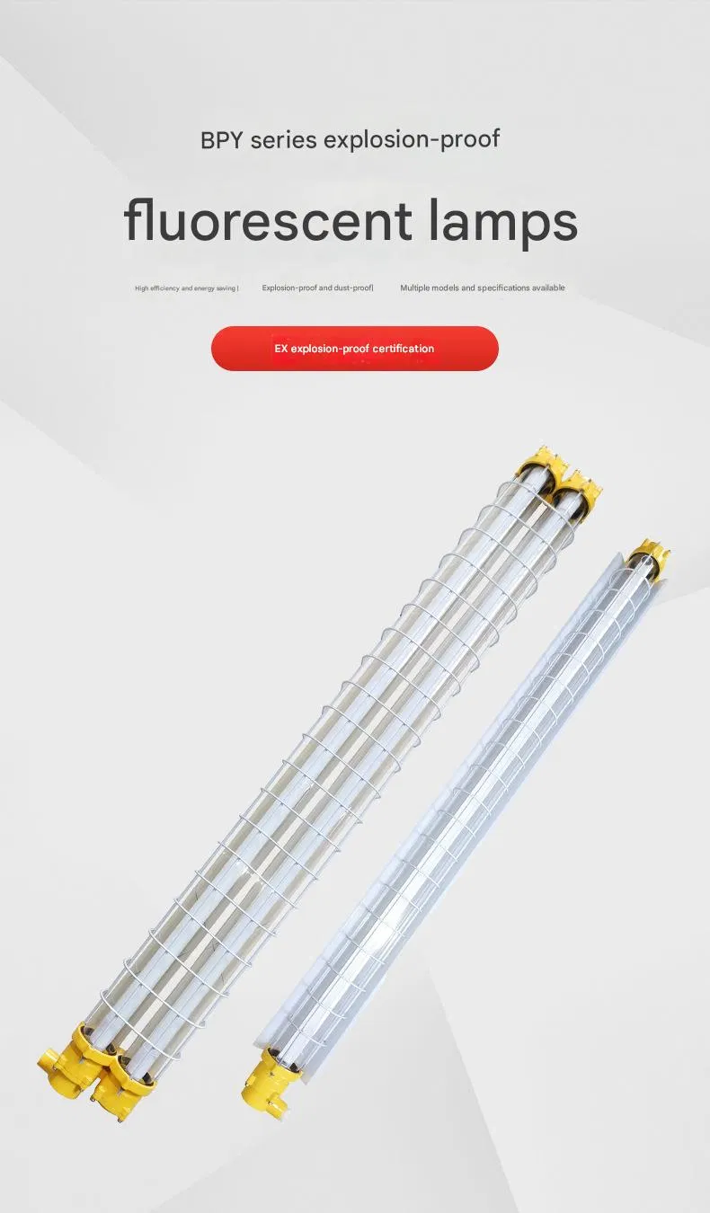 Lámpara fluorescente a prueba de explosiones de tubo LED de aluminio fundido a presión, resistente al agua y de alta resistencia industrial IP66