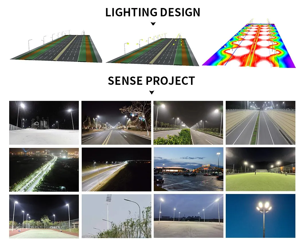 100W Luz de calle LED solar para iluminación de áreas industriales