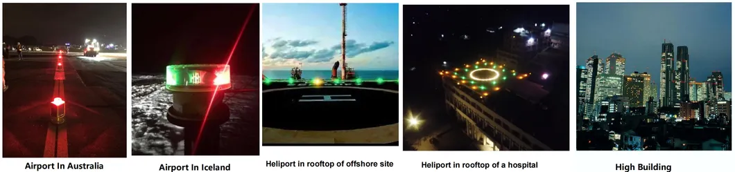 Aplicación de luces de aviación y marina