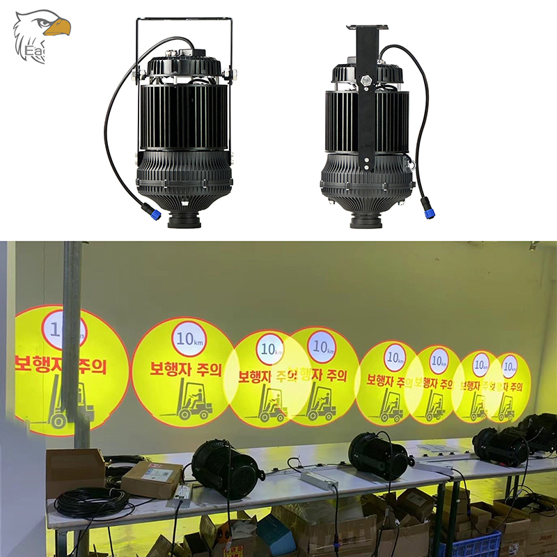 Señales de advertencia industriales de alta luminosidad LED 240W proyector Gobo para uso en taller y almacén