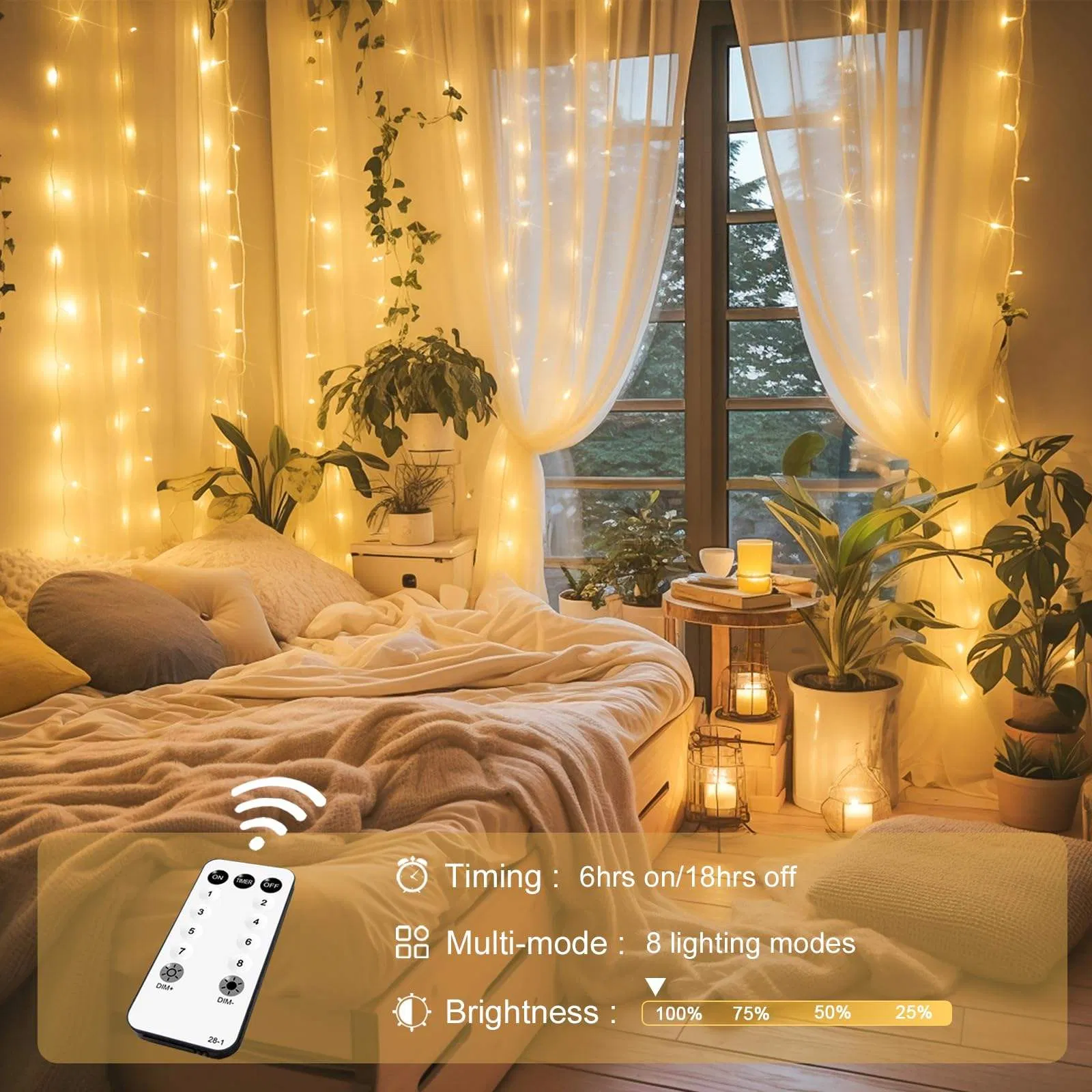 Cortina de luces LED para fiesta