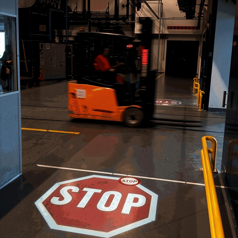 Proyector de Gobo Virtual LED para Señalización de Seguridad en Fábricas Industriales