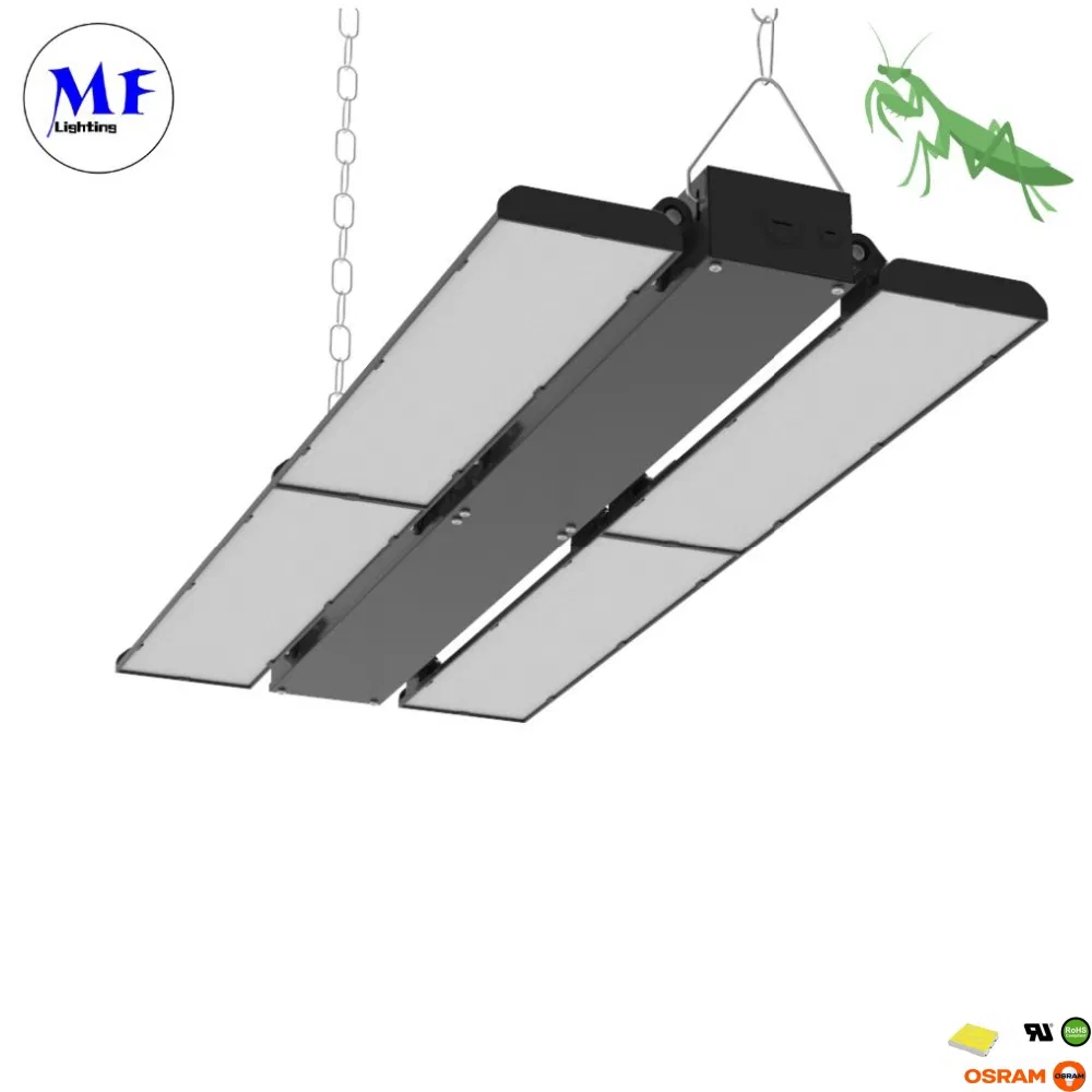 IP65 Fábrica de Iluminación Industrial a Prueba de Agua Lámpara de Techo Inteligente Control por APP WiFi Sensor de Movimiento Sensor de Luz Diurna 0-10V Lámpara Lineal de Dimming Zigbee Lámpara LED de Alta Bahía
