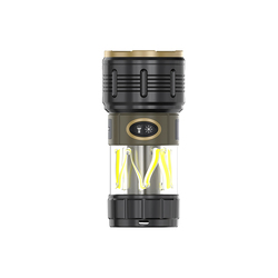 Linterna de camping multifuncional recargable de alta potencia con triple LED, luz de antorcha y farol