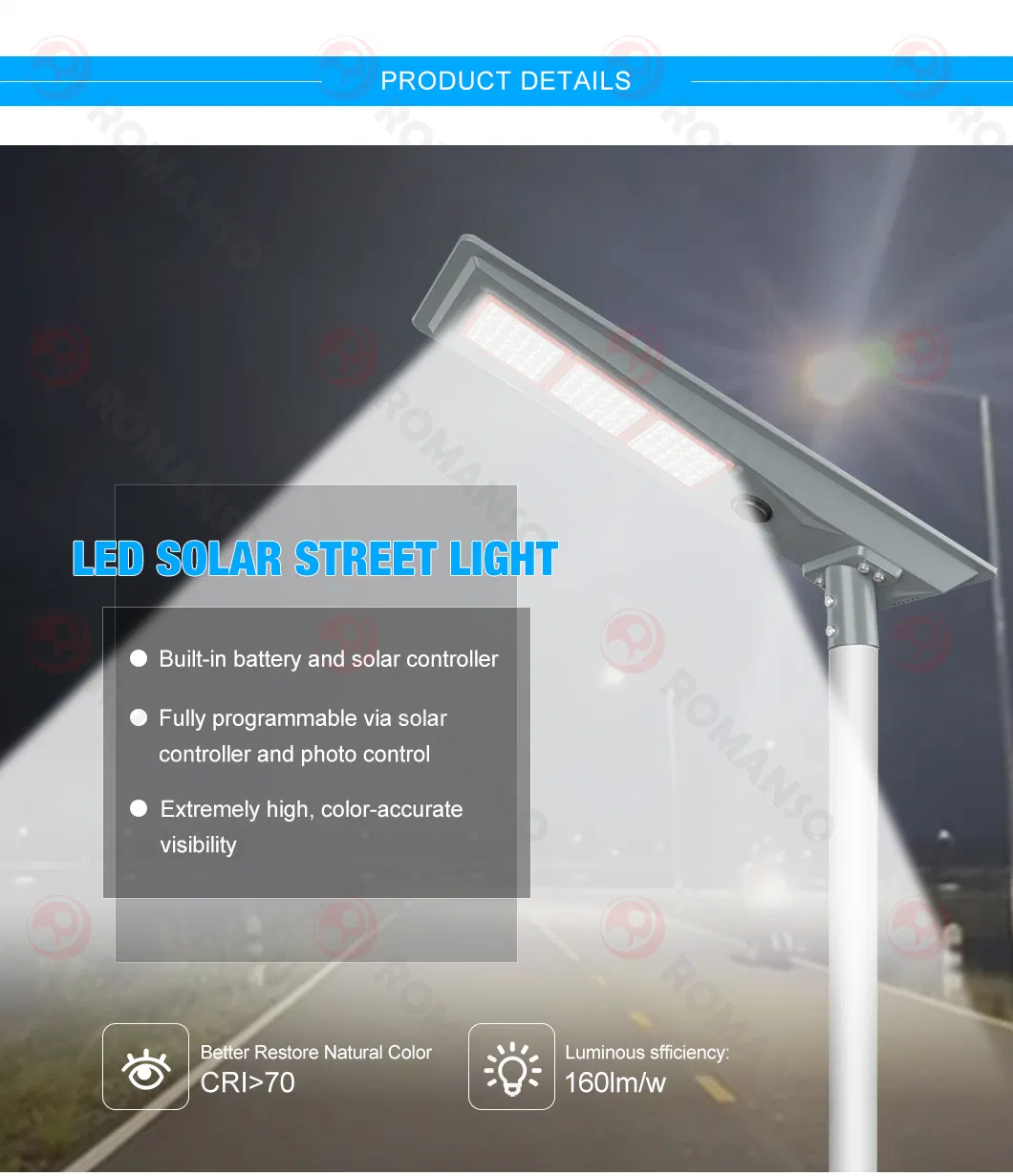 Detalles de Lámpara de calle solar