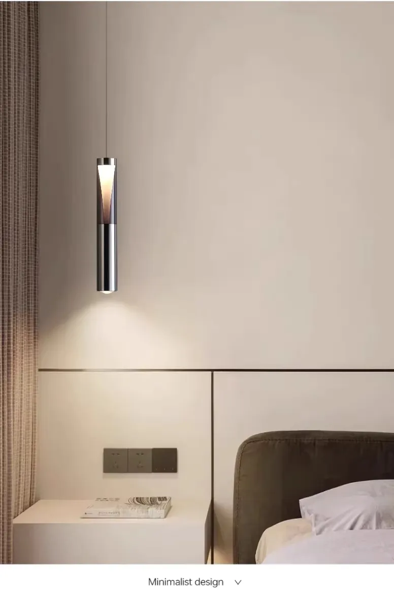 Luz colgante ajustable nórdica moderna para decoración minimalista de dormitorio junto a la cama